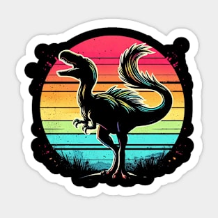 Retro Therizinosaurus Sticker